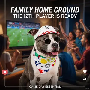 Cute Funny Dog Football Set (3 Piece) – Hat, Triangle Bandana, Sunglasses | Pet Costume Outfits for All Sizes | Perfect for Game Day