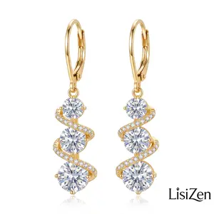 LisiZen Hot Selling New European and American Luxury Fashion Versatile Zircon Earrings Classic Temperament High-End Long Tassel Earrings for Women DZEH5444