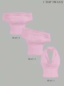 Women's Plain Slim-Fitting Tank Top, Sexy One-Shoulder Design, Versatile Layering Piece, Perfect for Casual Wear, Halter