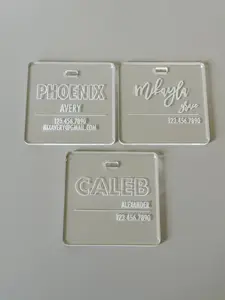 Modern Clear Square Bag Tag