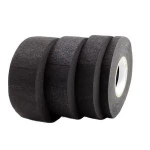 Wiring Harness Tape Set 4, Black Chemical Fiber Cloth High Temp Wire Harness Wrapping Tape for Auto Electrical Wrap