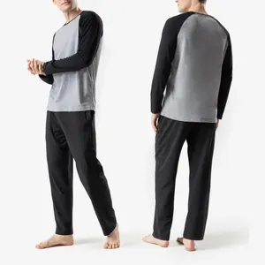 DAVID ARCHY Mens Pajamas Set - Soft Pajama Set for Men 2 Piece Long Sleeve Pajamas for Men Cotton Mens Pjs Sets with Pockets Pants Top FathersDayGift Loungewear Crewneck