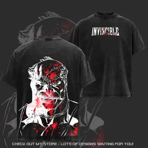 Limited Edition Conquest Viltrumite "Invincible War" Comic Double Printed Oversize Lightweight Acid Washed Tee TV Series Graphic Tee
