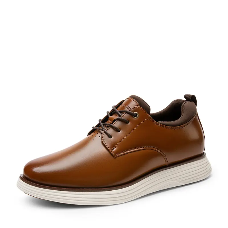 BRUNO MARC Men's Oxfords, Vegan Leather Hybrid Sneakers, Smart Casual Lace-up Shoes with EVA Midsole for Work & Walking, Footwear, Men's Shoes, Closed, Business Style Footwear, Mesh, Work Wear, Md, Closed Heel, Leather & Faux Leather