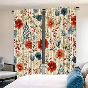 High-Quality Polyester Fabric Design, Durable Fashion Daily Accessory, HD Floral Pattern, Perfect for Everyday Wear, Curtains