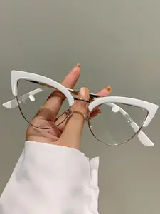 1 Pair Simple Eyeglasses for Everyday Use, All Seasons Cat Eye Frame Fashion Eyewear, Travel Accessories, Classic Fashion Glasses, Stylish Eyeglass, Casual Stylish Glasses