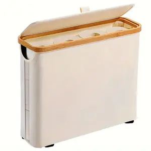 Large-capacity toilet paper storage basket with lid, modern bathroom storage container, multi-functional bathroom organizer, Bathroom Accessories Organizer