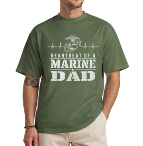 Heartbeat Of A Marine Dad T-Shirt, Proud Marine Corps Dad Tee, USMC Military Father Shirt, Patriotic Veteran Family Gift for Dad