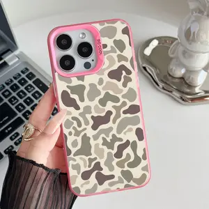 Camo Pattern Shockproof Phone Case for iPhone X XR 11 12 13 14 15 16 17 Pro Max Plus Air Protecitve Cover Affordable Anti-Fall Vintage Sitka Cute Girl