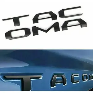 Raised Tailgate Insert Letters fits 2016-2023 Toyota Tacoma Matte Black Emblem