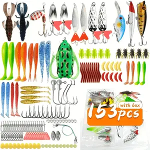 Takami 153pcs Artificial Fishing Lures Set, Includes Hard Bait, Soft Bait, Flashy Wobblers, General Accessories, Perfect Gift for Outdoor Fishing Enthusiasts