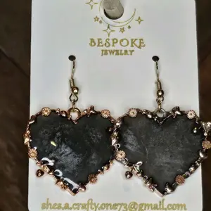 Rose Gold Shimmering Black Hearts