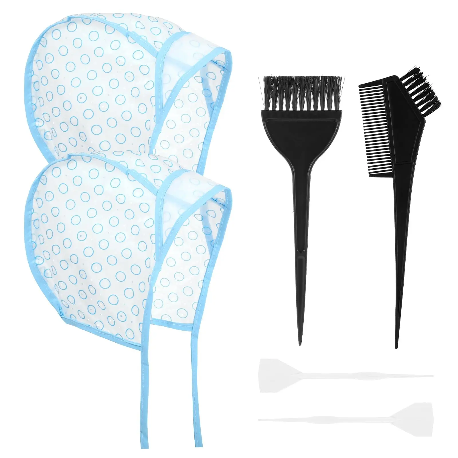 Hair Highlighting Kit Coloring Dyeing Tools 1-Set Professional DIY Hair Color Set with Highlighting Cap Crochet Hook, Brush and Comb Reusable Silicone Style for Salon Home Use Hairdressing, Heatless Styling and Haircare