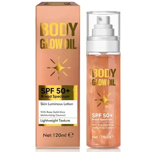 Shimmer Body Oil,Moisturizer Sunscreen Body Glowing Oil,Lightweight & Non-Greasy,Body Shimmer Oil Blend Daily