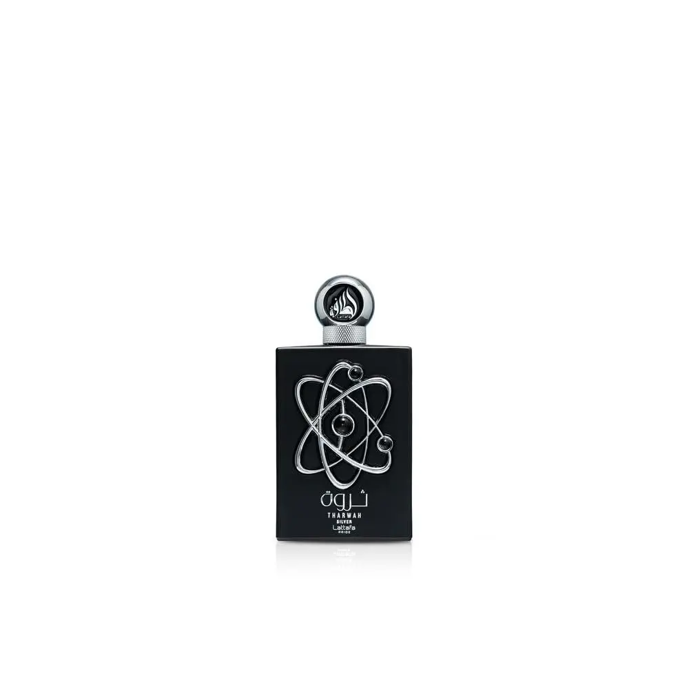 Lattafa Perfumes Tharwah Silver Unisex Eau de Parfum Spray 3.4 Ounce Non Toxic