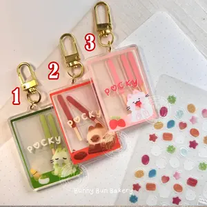 Pocky Snack Cat Acrylic Shaker Keychain | Japanese Kawaii