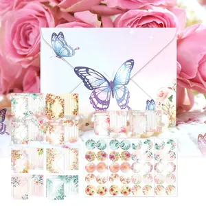 160 Pcs Letter and Envelope Set, DIY Handmade Double-sided Writing Paper Gift Invitation Letter, Suitable for Weddings, Birthdays, Holidays, and Gift DIY