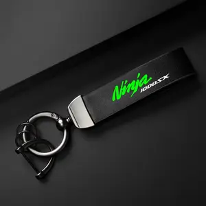 PU Carbon Fiber Motorcycle Keychain Wristlet Strap Holder for Kawasaki Ninja1000 Ninja1000SX, Durable and Stylish Key Ring, Keychain Accessories, Perfect Gift for Motorbike Enthusiasts
