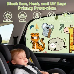 2 Pcs/ 4 Pcs Car Side Window Shades,Car Window Covers,Privacy Curtains,Block Light, Insulate Against Heat, and Shield Against Ultraviolet Rays,Easy Installation for Any Household Vehicle
