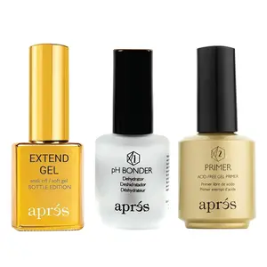 Aprés Gel-X Professional Nail Kit - Extend Soak Off Soft Gel, pH Bonder Dehydrator, & Acid-Free Primer Set (15 ml Each)