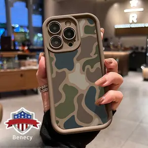Soft Phone Case for iPhone 17 16 Pro Max 15 Plus 14 13 12 11  Air XR XS E Camouflage Harmony Pattern TPU Bumper Camera Lens Protection Rugged Durable Phone Cover Shockproof Protective Casing