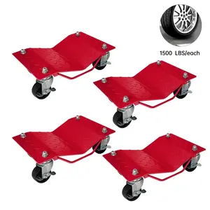 GARVEE Portable Tire Cart 4 PCS, 2800 kg Load Capacity, Maneuvering Aid for Cars and Motorcycles, Steel Tire Holder Cart, Heavy-Duty Car Transport Cart with 360° Swivel Casters for Cars, Pickups, etc.