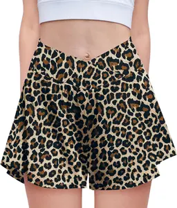 Girls Flowy Shorts with Spandex Liner V Crossover 2 in 1 Athletic Running Shorts with Pockets Kids Butterfly Skorts