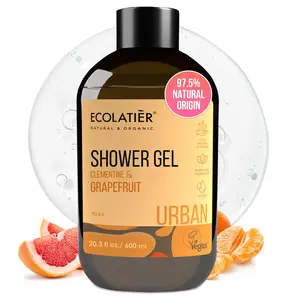 Grapefruit body wash Clementine - 97.5% Natural, Vegan, Cruelty-Free, Refreshing & Moisturizing Body Wash and Natural Shower Gel for All Skin Types, 8.5 Fl Oz by ECOLATIER