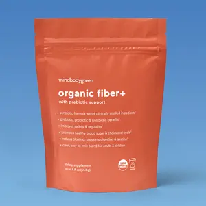 mindbodygreen Organic Fiber+ with Prebiotic Support - Plant-Based Dietary Supplement for Health & Digestion - 164g