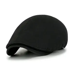 ililily Cotton Washed Flat Cap Cabbie Hat Gatsby Ivy Irish Hunting Newsboy Stretch fit