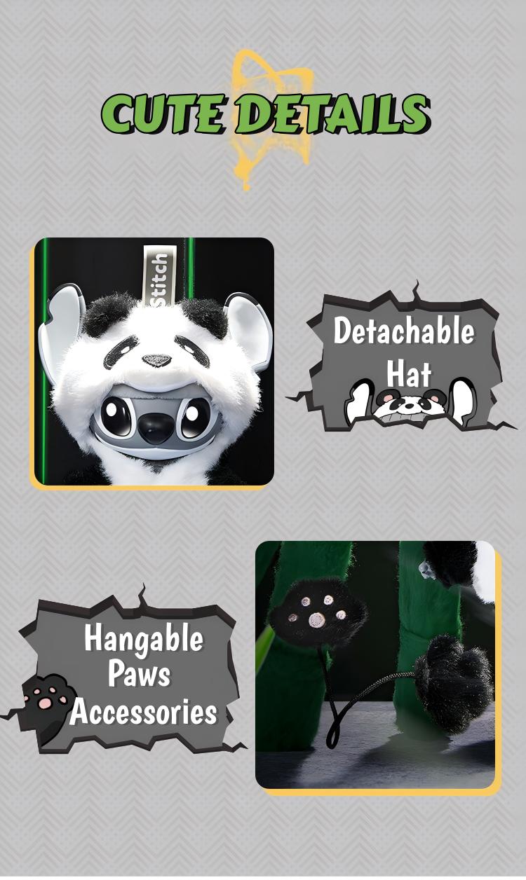 [Warming Season] Disney Stitch Gen-Z Street Style Blind Box Pendant Hanging Accesories Keychain DIY Decor for Bags Chic Stylish Panda Design Vinyl & Plush Toy Cute Costume Special Gift for Friends Students Valentine Gift for Girlfriends