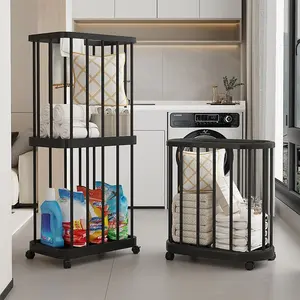 Multifunctional Wheel Storage Cart, Laundry Basket, Laundry Room Organiser, Bathroom Organizer, Multipurpose Basket & Home Organizer, Ideal for Towels, Detergent, Pillows, Yoga Mats, Fitness Equipment