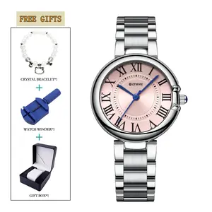 Elegant Women’s Watch with Roman Numerals, Stainless Steel Bracelet Watch, Minimalist Quartz Wristwatch for Work, Casual & Gift
