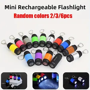 2pcs Random Colors, LED Keychain Flashlight, High-Brightness Camping Light, Night Travel Illumination, Hands-Free Mini Flashlight, Assorted Colors Randomly Packed, Ideal for Outdoor Lighting, Night Travel, Home and Emergency Use