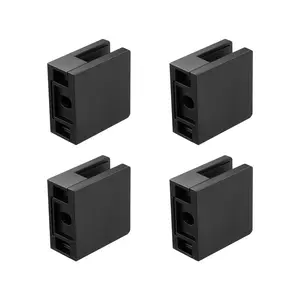 VEVOR Glass Clamp, TikTokShopBlackFriday, 40 PCS Square Glass Railing Bracket for 0.31 "-0.47 " Tempered Glass, 304 Stainless Steel Glass Mounting Clamp, Glass Shelf Bracket for Balcony, Garden, Deck, Stair, Black