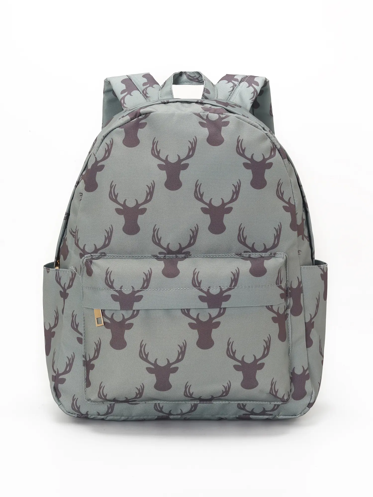 Kids' Green Deer Print Trendy School Backpack, School Backpacks, Trendy Backpack