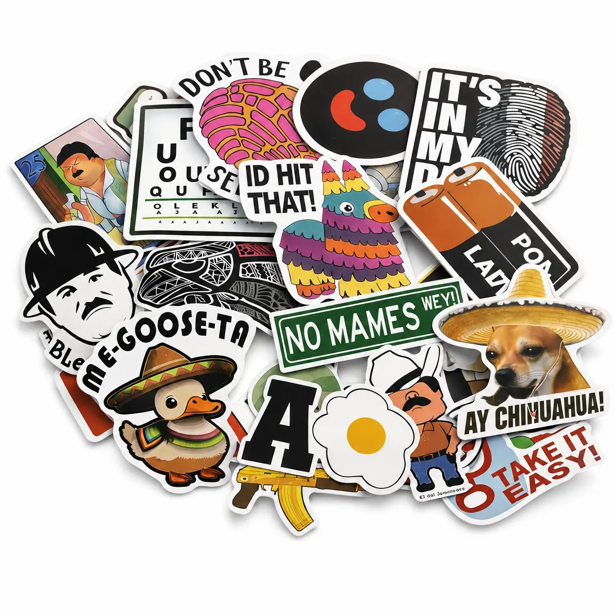 30PCS Mexican Blue Collar Humor Sticker Pack – Waterproof Vinyl Jobsite Stickers for Hard Hats, Toolboxes, Coolers & Trucks – Bold, Funny & Unapologetic