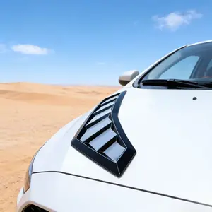 Universal Abs Car Side Ventilation Hood Set 2-Piece, 3D Design, Easy Installation with Adhesive, Full Coverage, Fake Air Intake, Decorative Strip, Body Kit Accessories