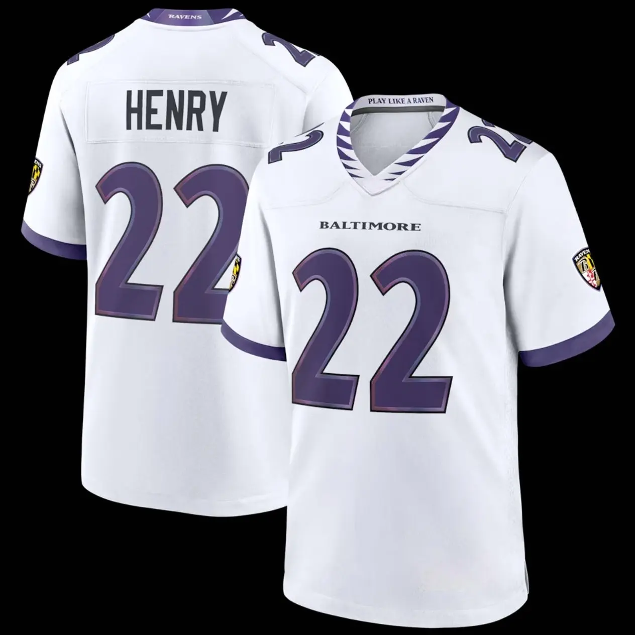 Unisex Football Ravens Henry 22 Game Player Jersey - Black
