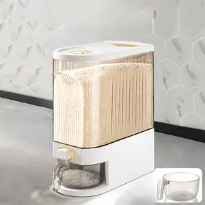 PrimPick 11.02LB/22.05LB rice dispenser, large dry food storage container with measuring cup and time scale, Food Storage Organizer, food dispenser for kitchen organizations and pantries, containing dry grains, Heavy Duty Containers