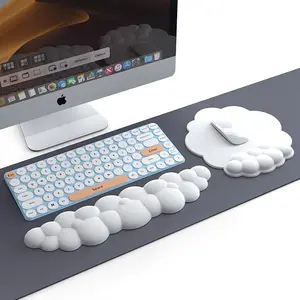 Cloud-Shaped Design Wrist Rest & Mouse Pad Set, Comfortable & Breathable Memory Foam Mouse Pad Set for Office & Home Use, Cloud Black Work Desktop Accessories, Mouse Pad for Desk, Gaming Mouse Pad, Gaming Room Accessories, Desk Accessory,  Ergonomic, Wris
