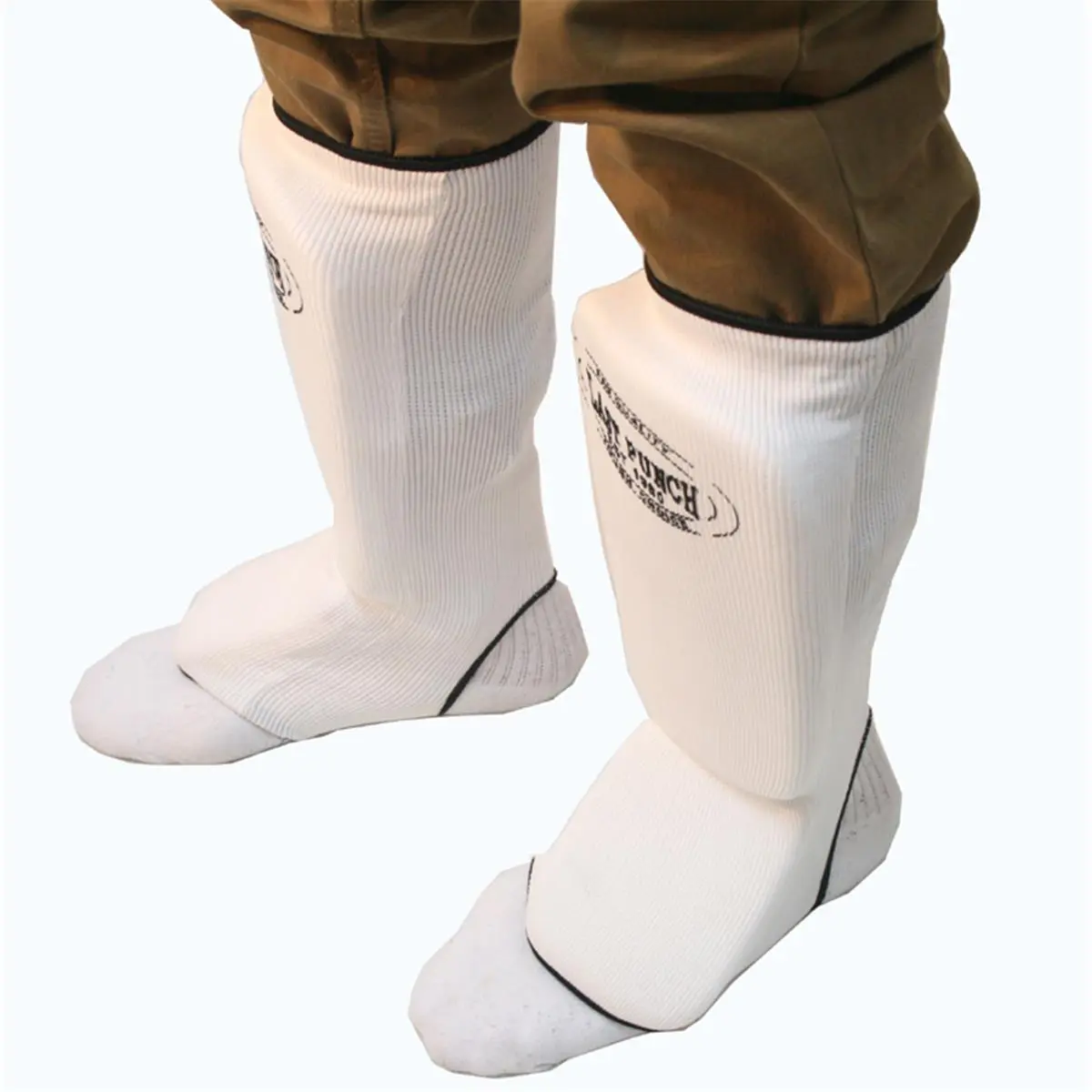 Professional MMA Martial Arts Shin Pads - Shelter 9002-L, White, Large, for Injury Prevention