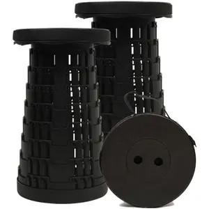 2 PCS Upgraded Collapsible Stool Chair, Folding Stool, Lightweight, Sturdy, Adjustable, Portable, Foldable Seat Stools for Outdoor Camping Fishing Hiking BBQ