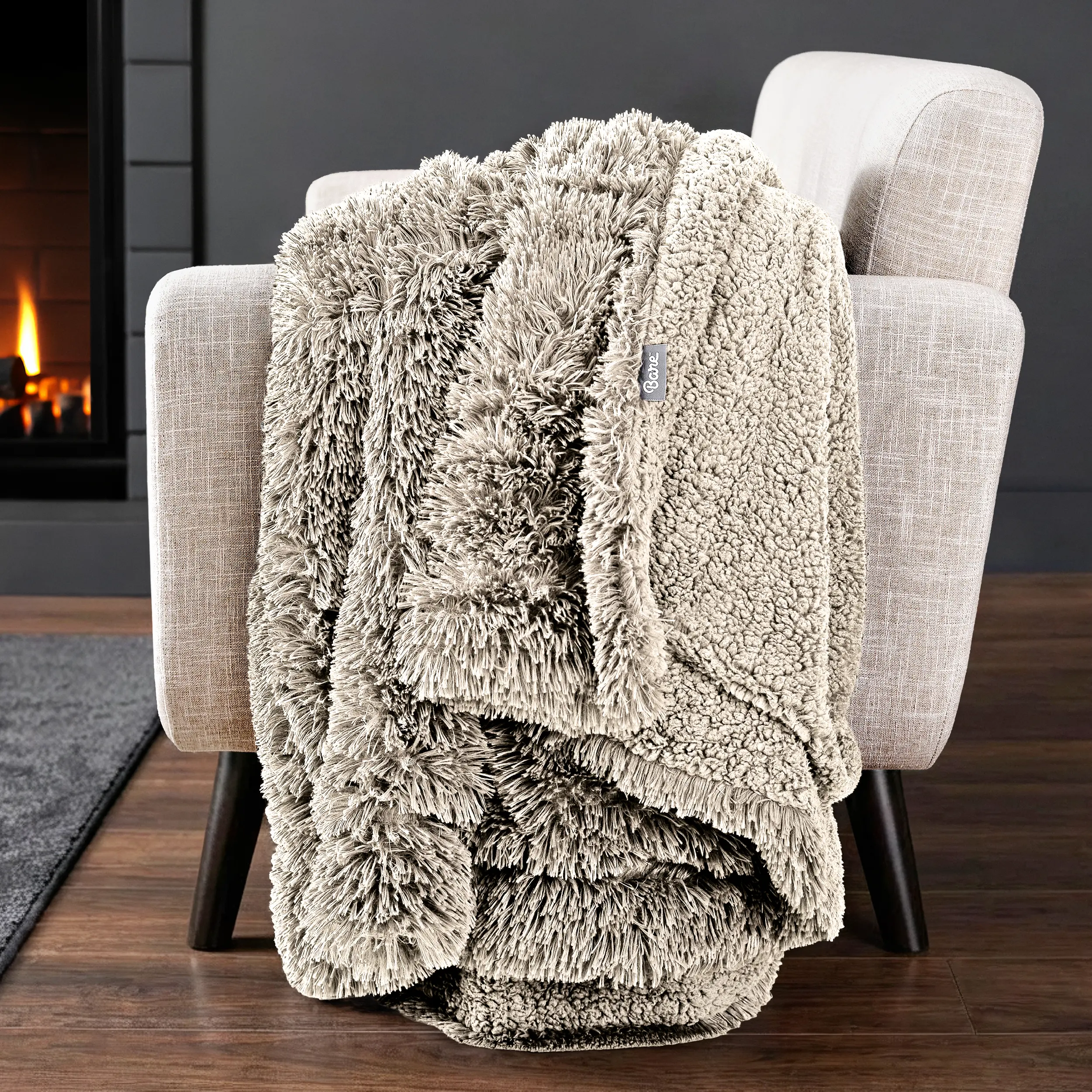 Bare Home Shaggy Faux Fur Sherpa Blanket