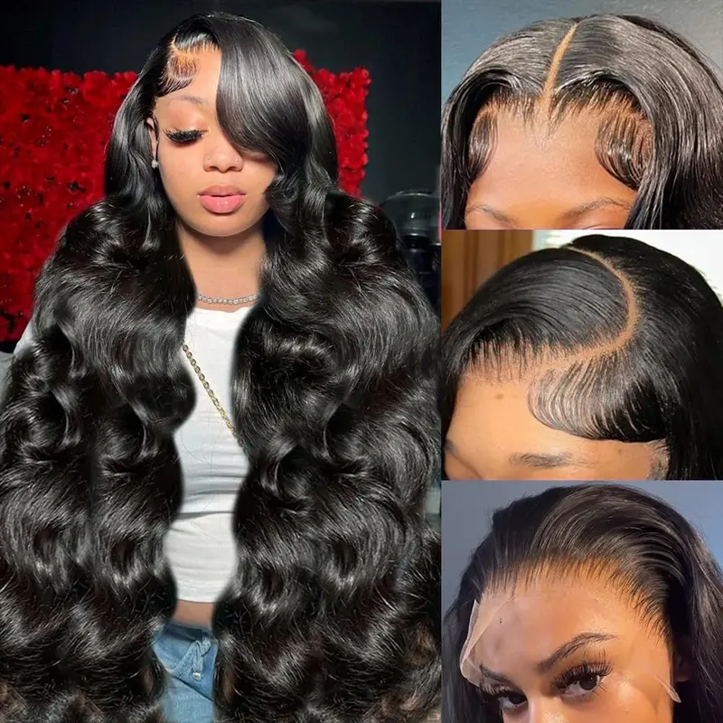 13x6 HD Lace Front Human Hair Wig, Body Wave, 200 Density, Pre-Plucked Amazon.com : Fongly 13x6 Lace Front Wigs Human Hair 200  main image 4