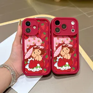 Strawberry Shortcake Phone Case for iPhone 7 8 11 12 13 14 15 16 17 Pro Max & Mini |   Anti-Fall Soft TPU Back Cover