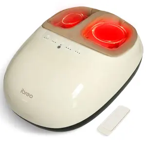 Shiatsu Foot Massager with Heat, 3 Pressure & Temperature Levels, 360° Deep Kneading Massage, Auto-Off Timer, Remote Control, Relieves Foot Pain, Fits Up to Size 13