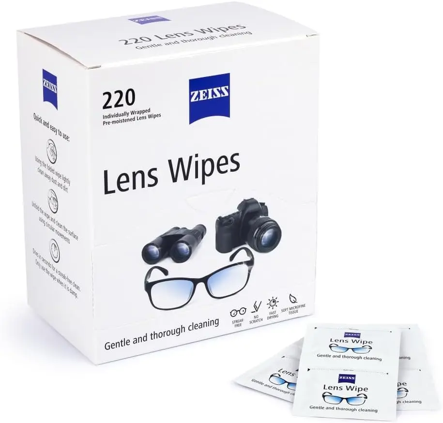 Zeiss Lens Wipes, White, 220 Count