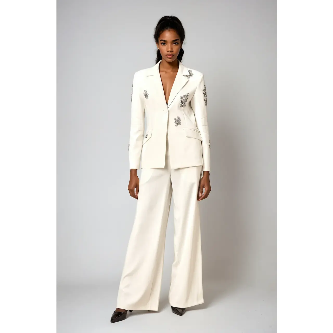 Gloria Embellished Blazer Pants Set Gloria Embellished Blazer Pants Set