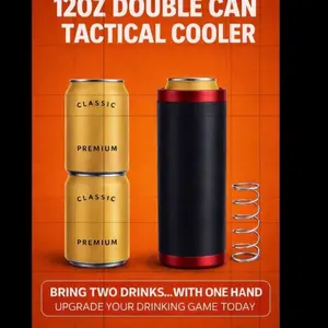 Dual Can Cozie | Two Can Cozie | Double Reload Can  Drinkware 12oz Can Cooler | Regular Normal Size Cans